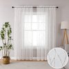 SMILE WEAVER White Sheer Curtains 95 Inch Long for Living Room,Privacy & Light Filtering Semi Sheer Curtain with Star Print Design,Lightweight Voile Transparent Bedroom Window Drapes,2 Panels