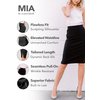 Conceited Premium Pencil Skirt for Women with Back-Slit - High Waist Bodycon Midi Skirts - Business Wear to Work - Classic Black - Small - 1160SCU-Black-S