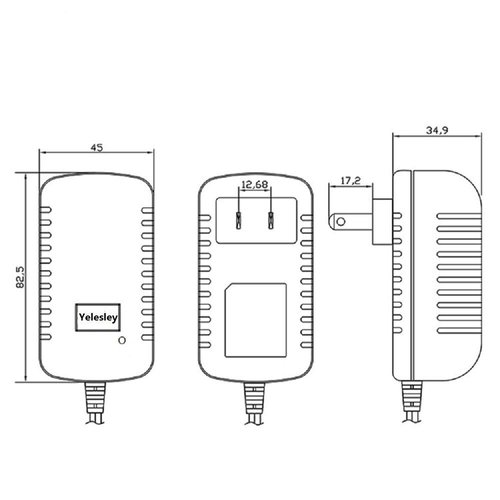 Yelesley AC to DC Converter 2A 24W Car Cigarette Lighter Socket 110-240V to 12V AC/DC Power Adapter Black