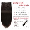 Clip in Hair Extensions Real Human Hair Straight 22 Inch 7pcs 120g Clip ins Hair Extensions Brazilian Remy Human Hair 16 Clips Double Weft Human Hair For Women (22 Inch, 1B Natural Black)