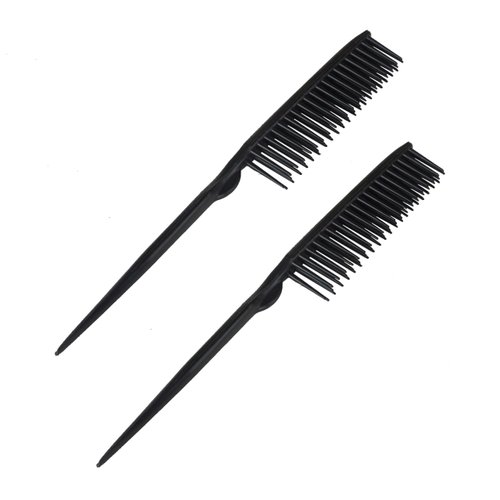 Amelia Beauty Products 3 Row Styler Brush, 8 in | Hair Styling Comb | Travel Hairbrush for women | Rat Tail Comb for Detangling (Black)