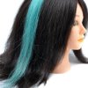 Jmzulnivst Lot 10 strands 20'' Long Solid Colorful I Tip Human Hair Extension,10+ FREE Micro Beads,Hook (Sky Blue, 20inch)
