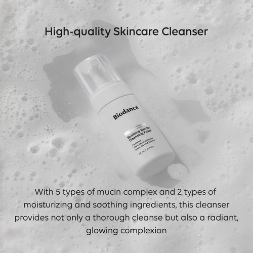 BIODANCE Soothing Barrier Cleansing Foam, Micro Bubble Foam, Gentle & Mild Face Cleanser | 4.06 fl.oz, 120ml