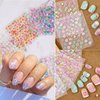 30 Sheets Colorful Flower Nail Art Stickers 3D Self-Adhesive Spring Summer Nail Art Design Flowers Rose Daisy Cherry Blossoms Nail Decals Pink Floral Nail Design Nail Stickers for Woman Girls