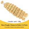 Deep Wave Bulk Human Hair for Braiding No Weft Hair Extensions Human Hair for Boho Braids 100% Unprocessed Brazilian Virgin Human Hair Wet and Wavy Bulk Braiding Hair 613 Blonde 1 Bundle 100g 22 Inch