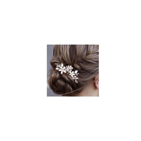 Rhinestone Hair Pins Bride Wedding Silver shining Crystal Hair pins Piece Bridal Hair Bridal Accessories for Women Bridesmaid(Pack of 2)