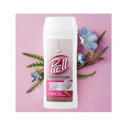 Prell Flaxseed + Keratin Color Safe Conditioner, Bounce & Shine for Curly Hair 13.5 fl.oz