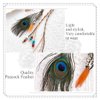 GENBREE Boho Peacock Feather Headband Indian Headbands Hippie Feather Headdress Adjustable Rope Hair Accesoories for Women and Girls