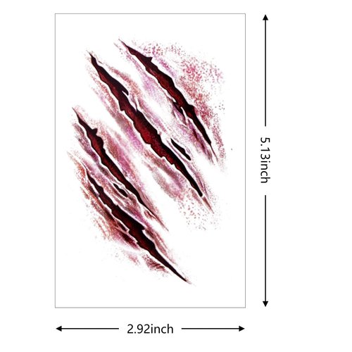 154 PCS Halloween Scar Temporary Tattoos - Horror Zombie Makeup Realistic Fake Bloody Wound Stitch Vampire Bite Waterproof Tattoo Stickers for Women Men Adult Kid Cosplay Party Masquerade Prank Prop