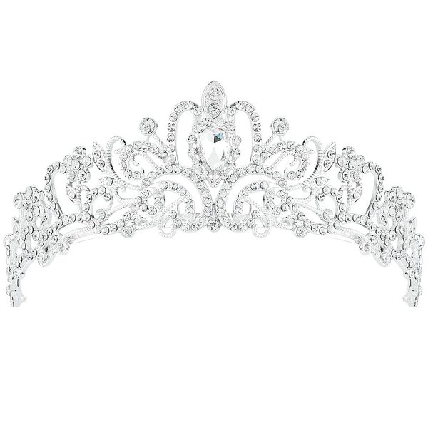 AOPRIE Silver Tiaras and Crowns for Women Girls Princess Crystal Crown with Combs Women's Headbands Bridal Wedding Prom Birthday Party Headbands for Women
