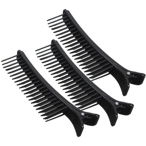 Beaupretty Hair Combs, 3 Pieces Hair Stylist Non Slip Hair Clips Comb Rat Tail Teasing Clip Comb Hair Coloring Styling Tools Highlighting Comb Hair Rollers for Salon Home (Black)