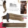 Moresoo Human Hair Clip in Extensions Balayage Clip in Hair Extensions Human Hair Dark Brown to Golden Brown with Dark Ash Blonde Real Hair Extensions Clip in Human Hair Double Weft 16inch 7Pcs 120G