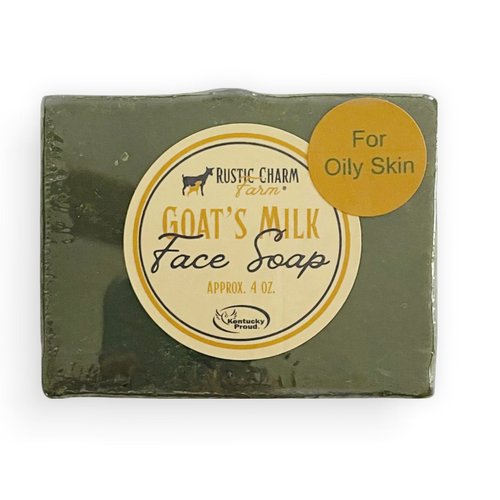 Rustic Charm Farm® Goat Milk Face Bar for Oily Skin with Tea Tree Essential Oil and Green Sea Clay