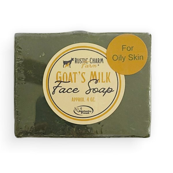 Rustic Charm Farm® Goat Milk Face Bar for Oily Skin with Tea Tree Essential Oil and Green Sea Clay