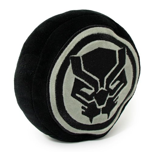 Dog Toy, Marvel, Plush Squeaker Black Panther Icon Black Silver