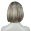 Aimole 8" Short Straight Bob Wigs with Cute Bangs Women Hair Natural Synthetic Wig(H16-613 Brown with Highlights)