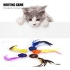 5PCS Cat Catch Chewing Toys, Pet Kitten Kitten Plush Play Toy CInteractive Chaser Teaser Toy olorful Rattan Balls with Feather Ring Bell Playthings for Cats Puppy Kitty Kitten Pets Novelty Gift
