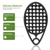 KOUPA Silicone Curly Hair Brush with Pick Comb, One Piece Twist Curl Comb for Afro Curls, Washable Hair Tool for Men Women, Black