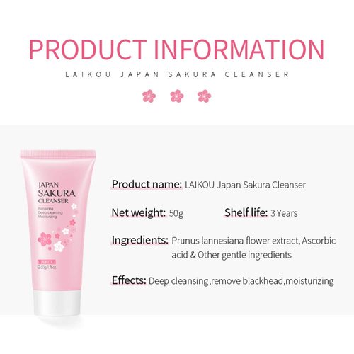 Face Sakura Cleanser Deep Cleaning Foaming Cream Repairing Deep Cleansing Moisturzing Balance Oil Water
