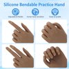 Silicone Hand for Acrylic Nails with Stand Bracket,Realistic Silicone Nail Training Hand, Soft Flexible Bendable Nail Practice Mannequin Hand for Nails Art DIY Print Practice Tool (Left Hand)