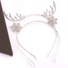 ELEARD Christmas Headband Set Christmas Reindeer Antlers Snowflake Headbands Crystal Rhinestone Deer Horn Headband Hair Band (Silver)