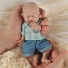 Vollence 7" Sleeping Micro Full Body Silicone Doll Boy Eye Closed Anatomically Correct with Feed Kit Accessories & Gift Box for Kids 3+ Or Reborners Collection - Boy
