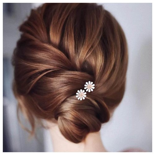 Iaceble Daisy Weddings Hairpins Flower Bridal Hair Piece Pin Vintage Flower Hair Pins Barrette Gold Flower Hairpin Clips Decorative Hair Accessories for Women and Girls Headdress pack of 2