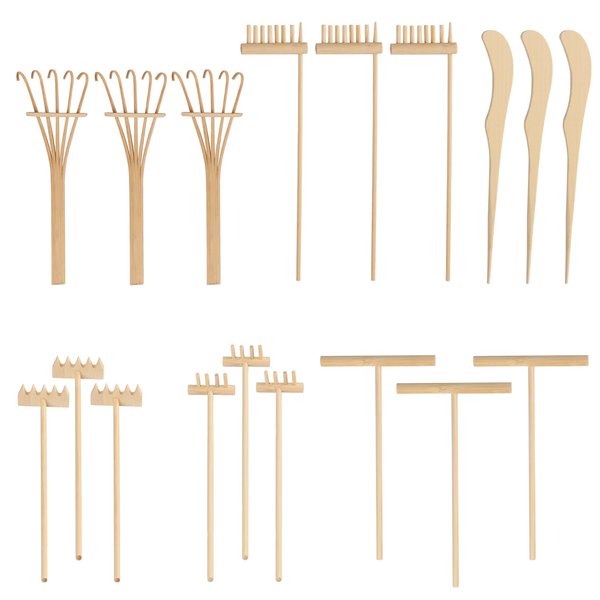 24 PCS DIY Sand Zen Garden Tools, Mini Zen Garden Rake Sets for Serenity and Spiritual Meditation, Tasteful and Elegant Zen Garden Accessories for Home Decor, and Father or Mother's Gift, by GNIEMCKIN