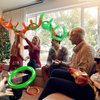 15 Pieces Inflatable Reindeer Antler Ring Toss Game for Christmas Party Games for Kids Adults Holiday Xmas Games Toys for Family School Christmas Carnival Party Supplies (3 Antlers, 12 Rings)