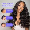 kiotioy Body Wave Lace Front Wigs Human Hair Pre Plucked 13x4 HD Transparent Lace Frontal Glueless Wigs Human Hair Natural Hairline 180 Density Human Hair Lace Front Wigs Bleached Knots 24 Inch