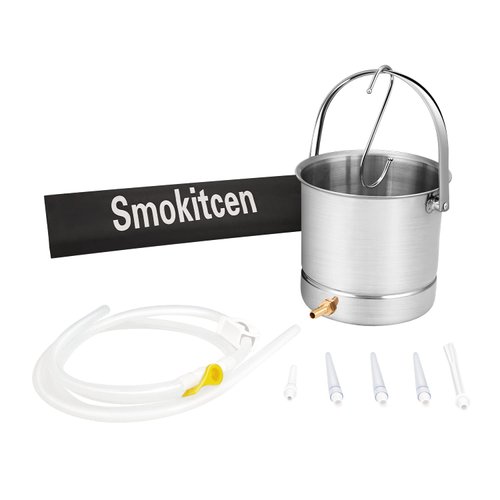 Smokitcen Coffee Enema Bucket Kit Stainless Steel 2 Quart Capacity for Cleansing Detox Enemas
