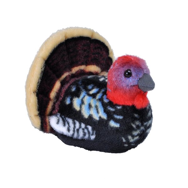 Wild Republic Audubon Birds Turkey Plush with Authentic Bird Sound, Stuffed Animal, Toys for Kids & Birders 5" , Wild Turkey
