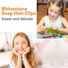 5Pcs Rhinestone Snap Hair Clips, Water Drop Crystal Snap Hair Barrettes, Glitter Shining Metal Snap Hair Clips, Glittering Hairpins Headwear Hair Accessories for Girls Women