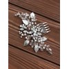 Kercisbeauty Bridal Hair Comb Wedding Hair Accessories for Brides Evening Party Crystal Silver Leaf Headband