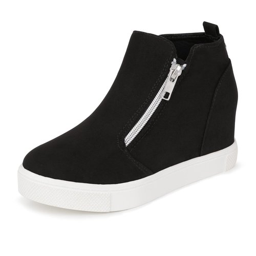 CCVON Girls Wedge Sneakers Kids Boots High Top Platform Shoes Littile Kids/Big Kids Color Black Size 3