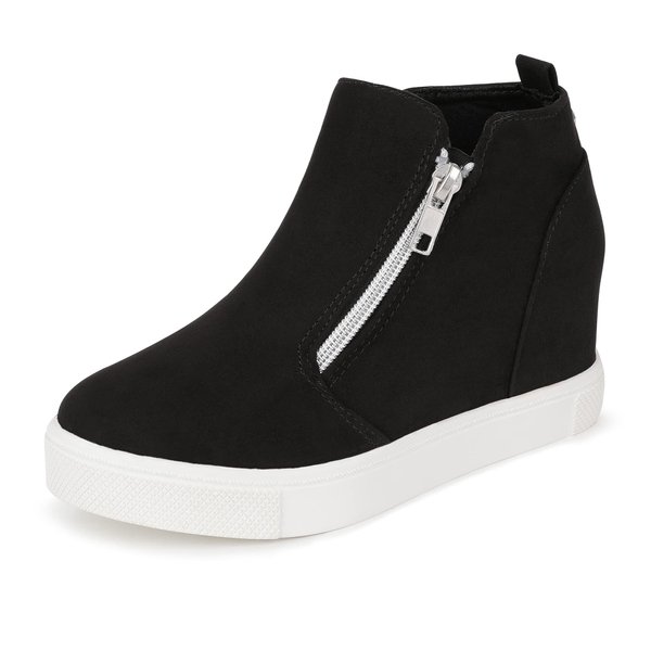 CCVON Girls Wedge Sneakers Kids Boots High Top Platform Shoes Littile Kids/Big Kids Color Black Size 3
