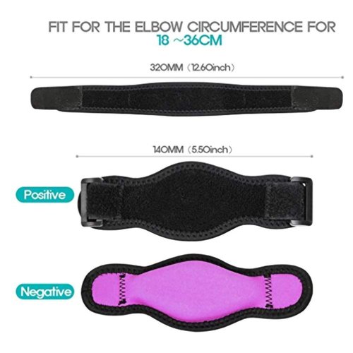 AINAAN Tennis Elbow Brace for Elbow Tendonitis (2 PCS) with Compression Pad, Prevent Fishing,Pain Relief for Bursitis（Rose Red）