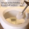 GOBAM Bamboo Toilet Bowl Cleaner with Holder for All Toilet Types - Hidden Stainless Steel Toilet Brush - Bathroom Cleaning Brushes - Toilet Accessories - Natural