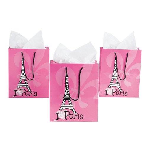 Fun Express Paris Gift Bag (set of 12) for Birthday Party Supplies