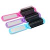 Luxxii (3 Pack) Mini Folding Mirror Pretty Detangler Hair Brush Detangling Comb for Adults & Kids