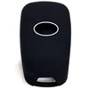 Ezzy Auto 3 Buttons Remote Skin Jacket Silicone Cover Key Case Holder Bag Key Fob Skin Covers Replacement fit KIA Sportage Optima Rio Soul (Black)