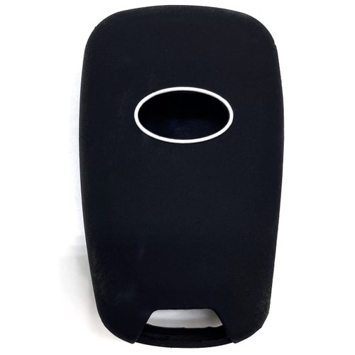 Ezzy Auto 3 Buttons Remote Skin Jacket Silicone Cover Key Case Holder Bag Key Fob Skin Covers Replacement fit KIA Sportage Optima Rio Soul (Black)