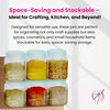 Everything Mary 6 oz Clear Plastic Jars with Lids - 3 Pack Durable BPA-Free Reusable Containers - Perfect for Craft Supplies, Beads, Spices, Hardware - Stackable Organizer for Crafters