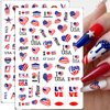8Pcs 4th of July Nail Stickers Independence Day Nail Art Stickers USA Patriotic Theme Nail Design Supplies 3D American Flag Heart Eagle Butterfly Nail Decals for Memorial Day DIY Manicure Decoration