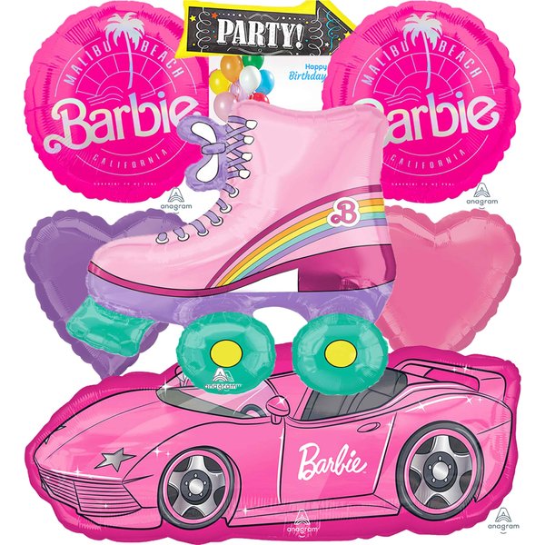 Party City Anagram Babrie Roller Skates Licensed Birthday Party Supplies Balloon Bouquet Decorations, Multicolored