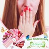 SILPECWEE 16 Sheets Pink Red Nail Polish Stickers Full Nail Wraps for Women Stick on Nail Polish Strips Gel Nail Strips Solid Color Self Adhesive Fingernail Manicure Design with Nail File