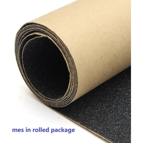 ZUEXT 11" x 44" Black Skateboard Grip Tape Sheet, Bubble Free Waterproof Black Scooter Grip Tape, Longboard Griptape, Sandpaper for Rollerboard Stairs Pedal Wheelchair Steps (110x27cm)