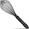 TEEVEA Silicone Whisk,Kitchen Silicone Whisks for Cooking Non Scratch,Wisking Tool Metal Wire Stainless Steel Whisk Egg Bread Silicone Wisk,Small Mini Heat Resistant Whisk 11-Inch,Black