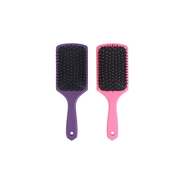 Mantello Detangling Paddle Brush for Curly and Thick Hair (2 PACK)