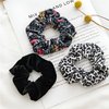 RTTYOA Silk Satin Scrunchies, Leopard Cheetah Hair Scrunchie, Assorted Colors & Styles, Soft Elastics Scrunchy Donut Hair Ties, Velvet Cotton Chiffon Ponytail Holder, No Crease Hair Bands (Style 16)